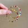 Dopamine Color Zircon Plain Ring Earrings Women's Personality Earrings Temperament Ears