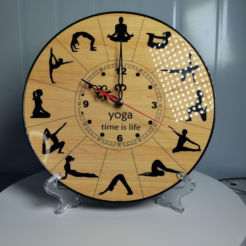 Yoga Clock, Wall Clock, Wall Clock, Swing Table Ornament Can Be Hung