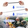 2pcs Stainless Steel Blow Fire Tube Collapsible Pocket Retractable Blow Fire Stick for Outdoor Picnic Camping Hiking