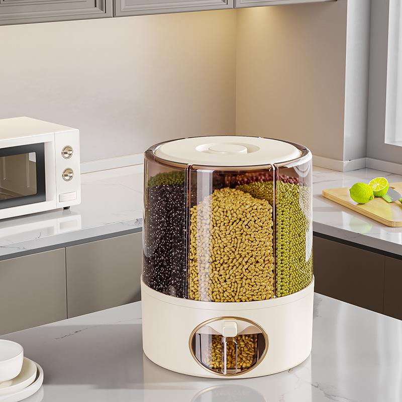 Rotating Rice Storage Container with Insect and Moisture Protection