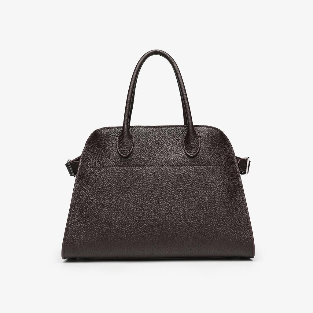 Women's bag 2025 new lychee pattern first layer cowhide shell bag large capacity niche commuting single shoulder diagonal hanging handbag