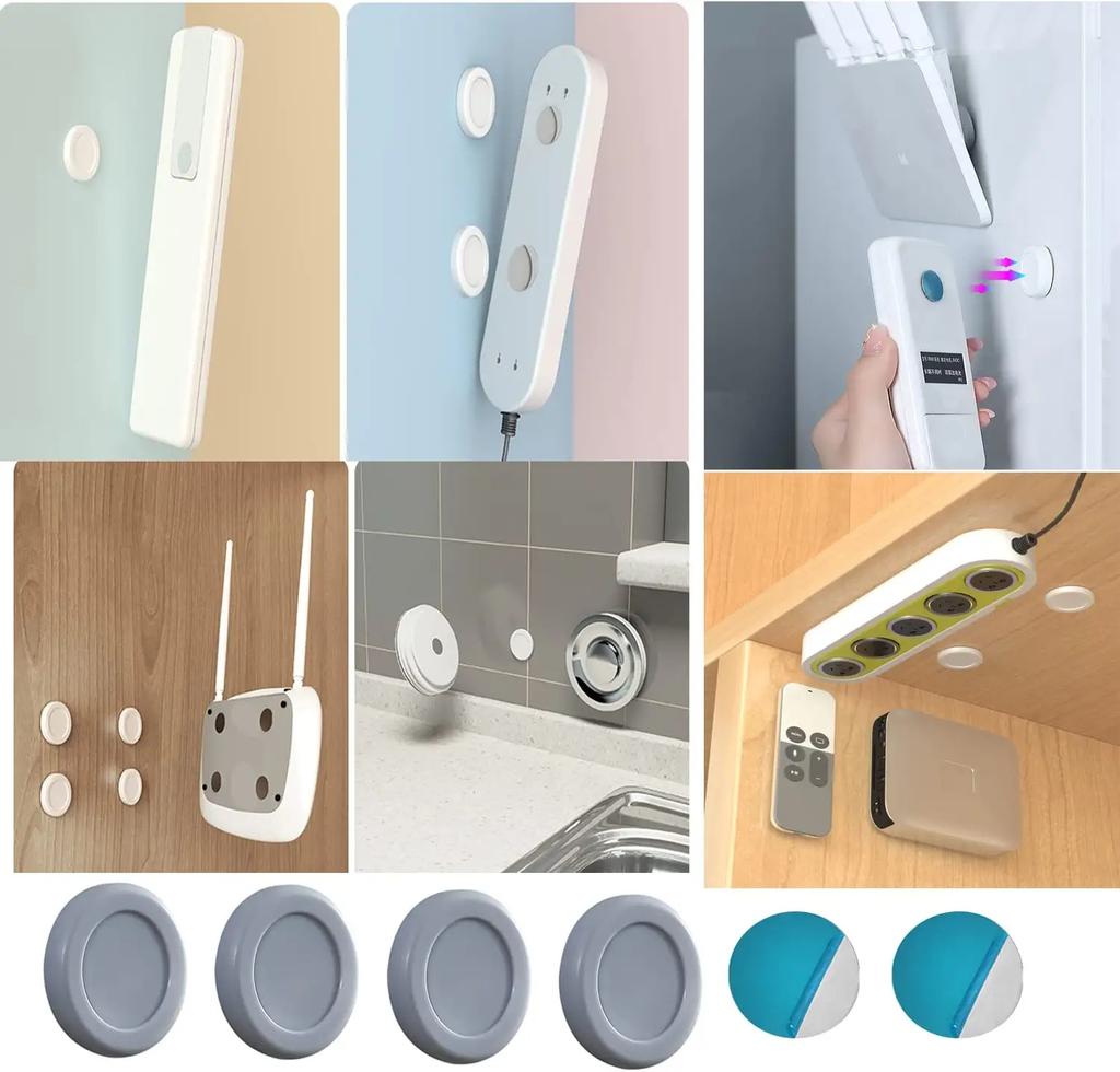 Cable Organizer Adhesive Magnetic Hooks Wall Mount Magnet Holder Sticker Remote Control Storage Holder Home Organizer Hook
