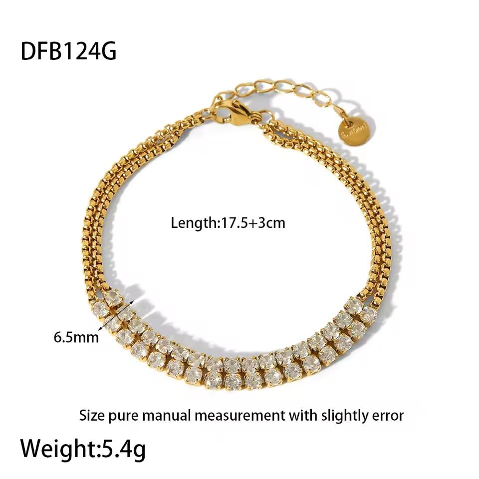 Luxury Jewelry 18K Gold Plated Stainless Steel Butterfly Bracelet butterfly Full Cubic Zirconia Tennis Chain Bracelet for Women
