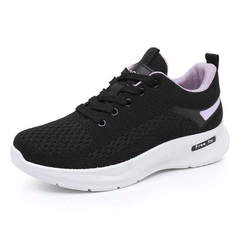 

Модная женская обувь Легкая и дышащая спортивная обувь для женщин Уличная обувь для тренировок на шнуровке Модные кроссовки Zapatos Para Mujer 36 чёрный