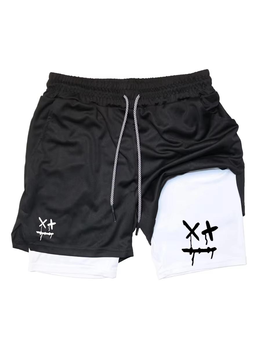 Baibao QIQI 2-in-1 Heren Trainingsshorts Sneldrogend met Telefoonvakje Handdoeklus Sportschool Hardlopen Fitness Compressie JW10102 XXXL