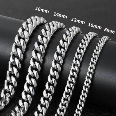 Men's Chain Thick Path Chain Necklace 20cm-65cm Men Women Necklace 8/10/12/14/16mm