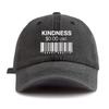 1pc KINDNESS Print Washed Baseball Cap for Adults,Minimalist Retro Style Casual Soft Adjustable Dad Hat, Perfect As Gift