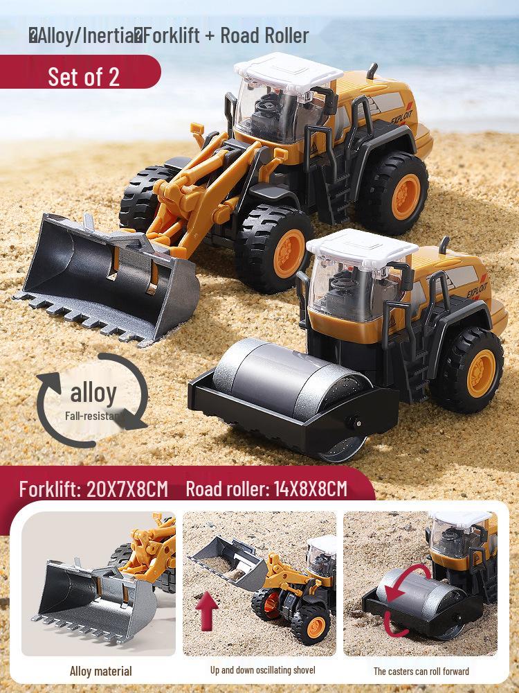 Children's Extra Large Alloy Roller Excavator Bulldozer Loader Toy, Ages 2+