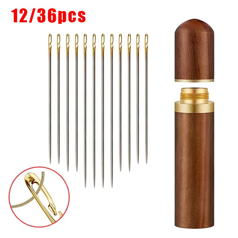 12/36pcs Blind Needle Elderly Needle-side Hole Hand Sewing Needles Household Sewing Needless Threading DIY Apparel Sewing Tools