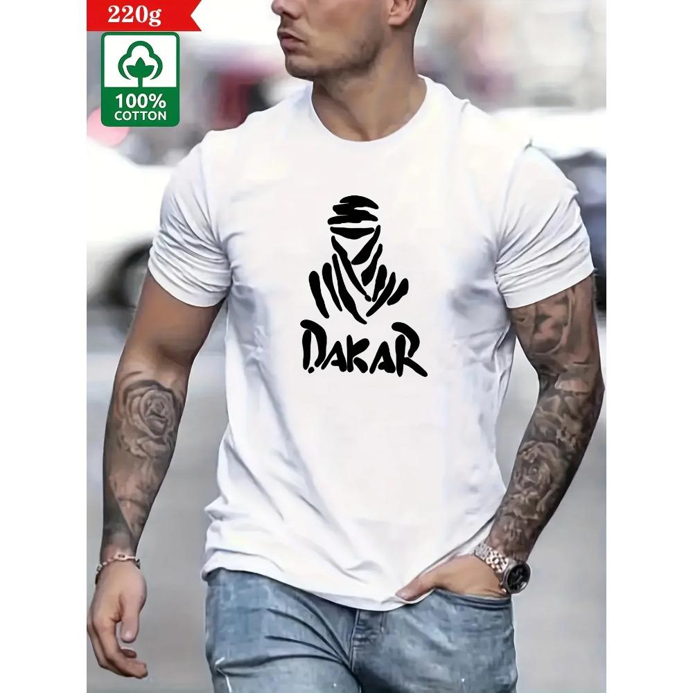 

Men s Summer 100 Fashionable Casual Loose Large Size Dakar Style Printed Round Neck Short Sleeve T-shirt Top S