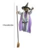 Halloween Props Animated Hovering Witch Animatronics with Terrifying Sounds & Lights Floating Witch for Garden Yard Lawn Indoor