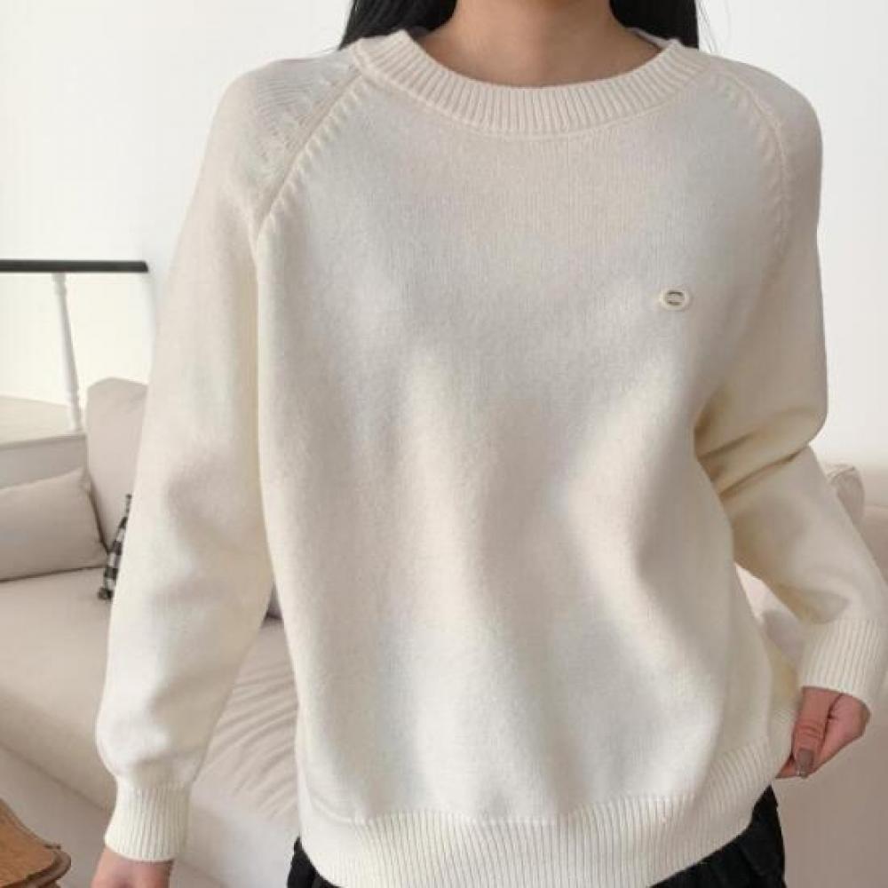 New Arrivals Open Run Raglan Knit Basic Fit Cream Spring Daily Look Long Sleeve