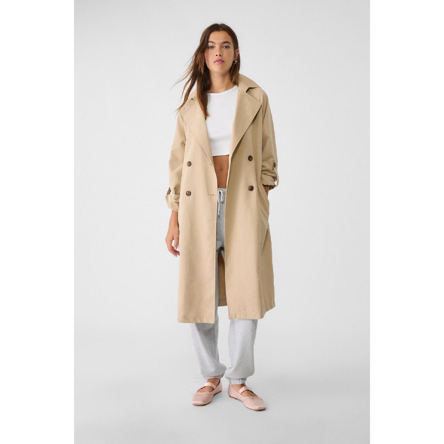 

Flowy Long Trench Coat S