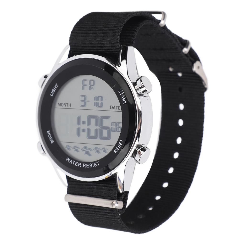 Mens Digital Sports Waterproof Watch Dual Time Zone Stopwatch Calendar Day Display Alarm Clock EL Backlight 50m