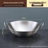 Wok de fier rotund de 50 cm, comercial, cu două mânere