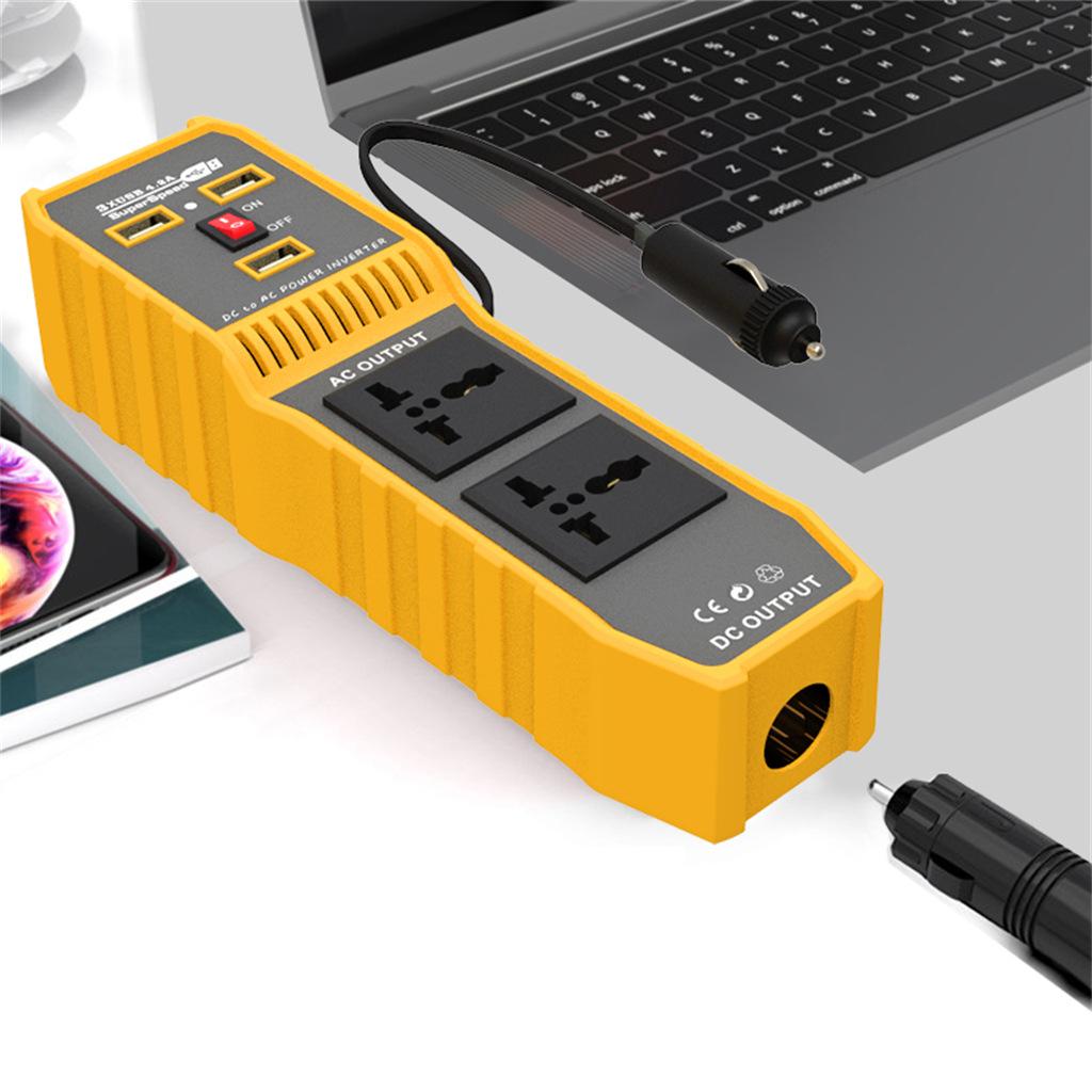 Auto-Wechselrichter 200 W, Umwandlung von 12 V auf 220 V/110 V, intelligent, drei USB4.2A-Schnelllade-Doppelsteckdosen