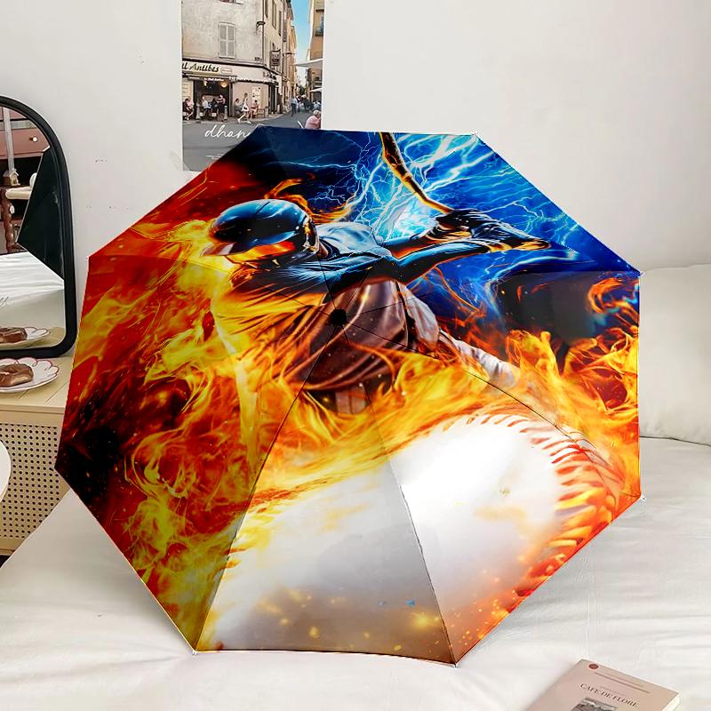 Soccer Player In Action Umbrella 8-Frame for Travel, camping, Casual Lightweight Portable Umbrella, Essential for every family Holidays Gift
