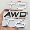 3D Metal Emblem for Car T5 T6 AWD Logo Rear Trunk Adhesive for Volvo S90 S60 V90 V60 XC90 XC60 T6 T5 AWD Accessories