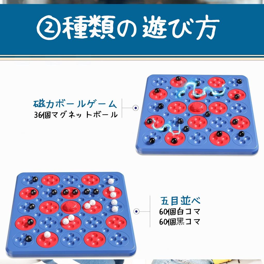 HMshuo Magnetic Ball Educational Board Competitive Brain Training Table Ages Blue Gomoku, Toy, Renju, Game, Game, Toy, Game, 6+,