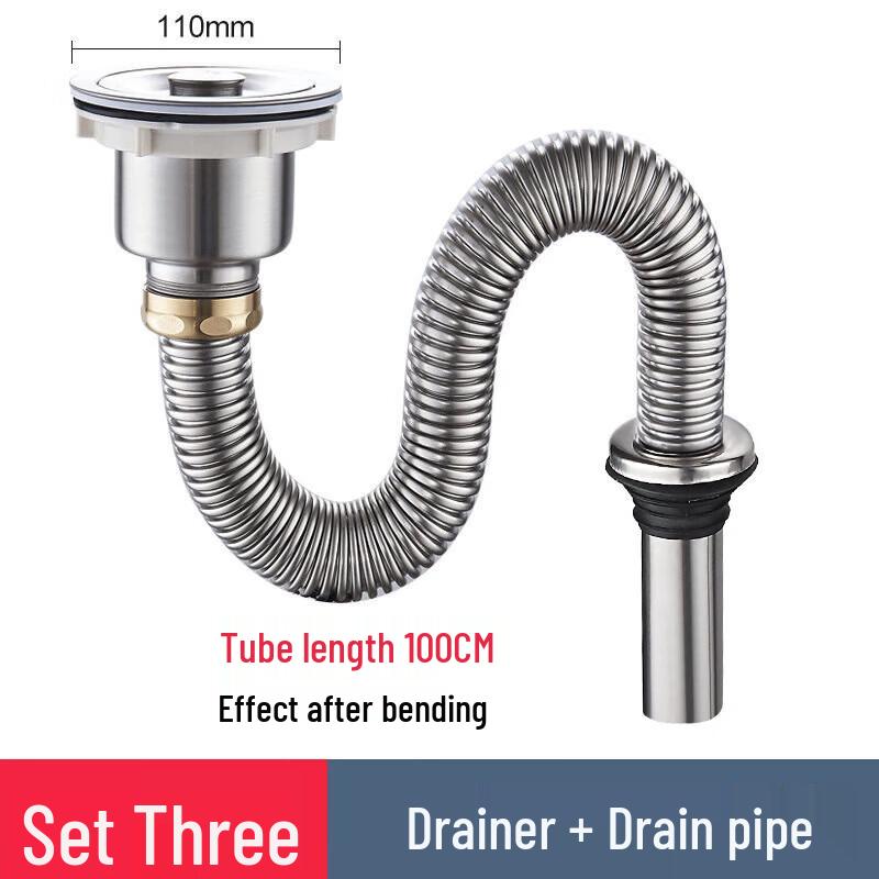 Shuopu Single Sink Stainless Steel Drain Pipe Set