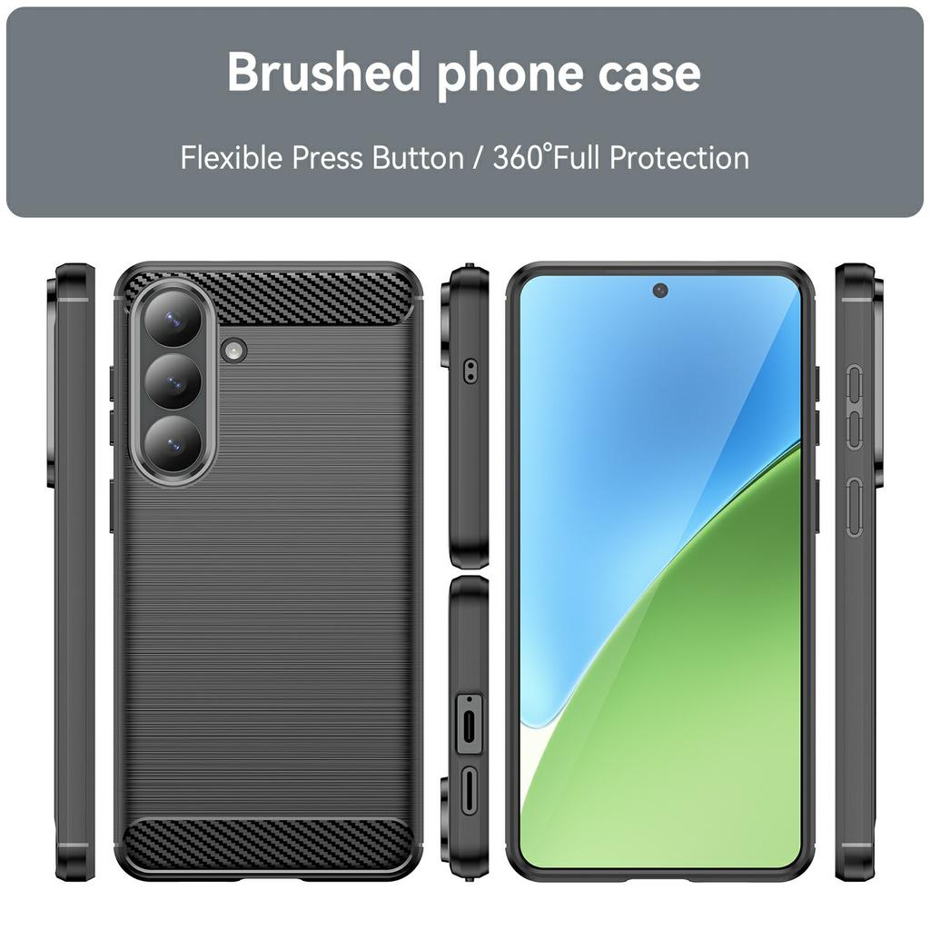 For Samsung Galaxy S26+ Case Protective Phone Cover Carbon Fiber Texture Brushed