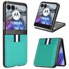 For Motorola Razr 50 5G Case Litchi Texture Leather+PC Phone Cover with Dual Card Slots