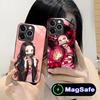 Demon Slayer Nezuko Phone Case for iPhone 16 15 14 13 12 11 Pro Max Plus Mini MagSafe Glass Colour Printing Cover Luxury