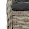 Garden Chair Set 2 pcs Adjustable Light Grey Poly Rattan