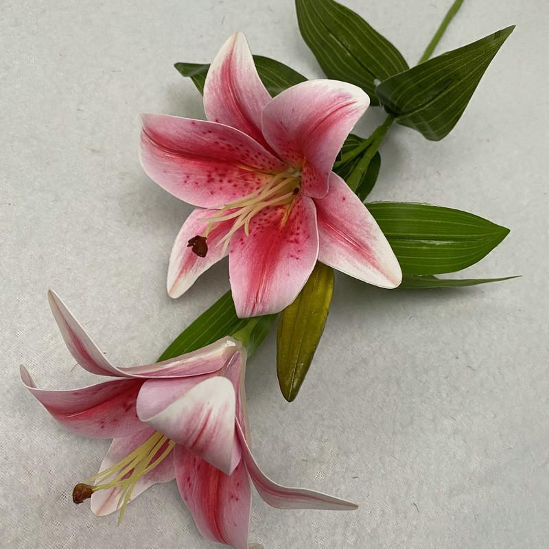 Cloth Realistic 3d Artificial Lilies Fake Flowers For Wedding Decor Home Props