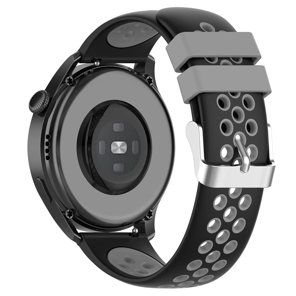 20mm Multiple Holes Breathable Dual Color Silicone Watch Strap Wristband for Huawei Watch GT3 42mm/Samsung Galaxy Watch 42mm