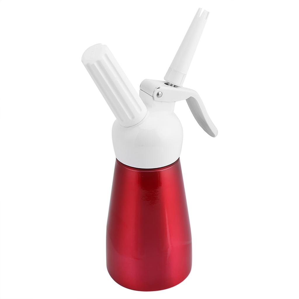 250mL Portable Red Aluminum Whipped Dessert Cream Butter Dispenser Whipper Foam Maker