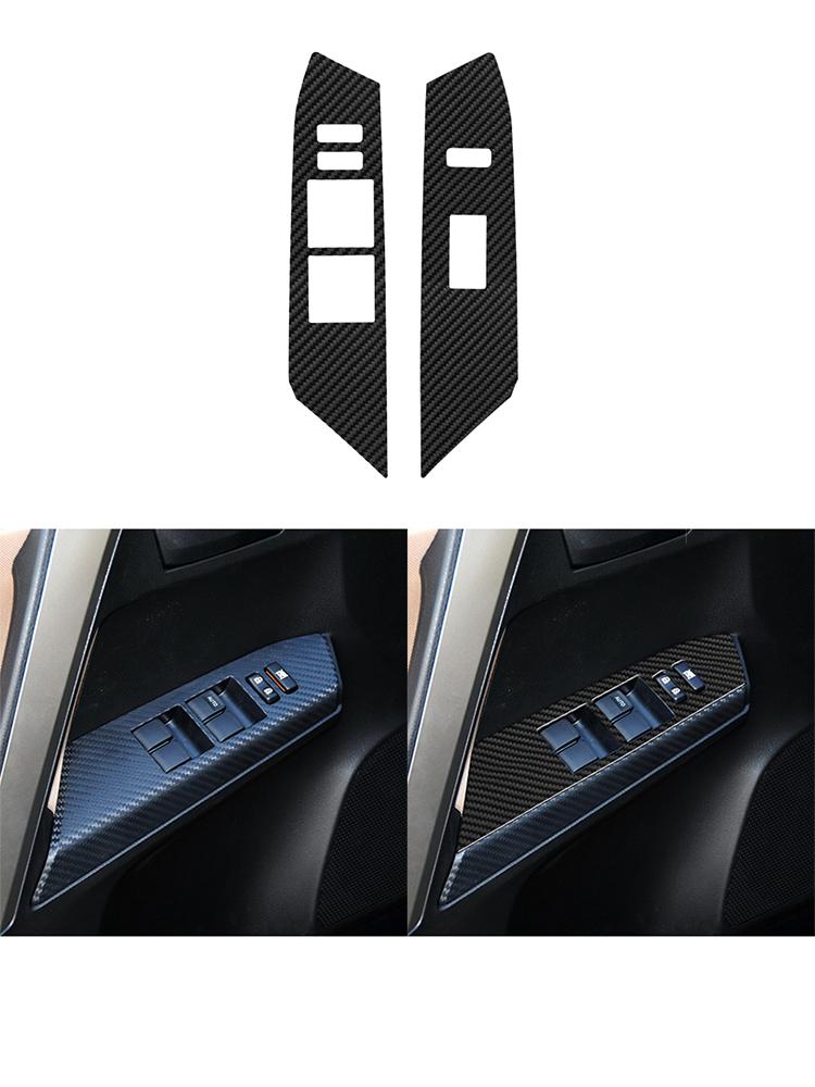 Black For Toyota RAV4 2013-2015 Car Interior Button Panel Decoration Protection Carbon Fiber Sticker Auto Styling Accessories