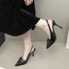 Fashion New Style Fashion Design Slingbacks Butterfly-knot Women Pumps Sexy Pointed Toe Thin Heels Stripper Party Shoes Large Size 35-42