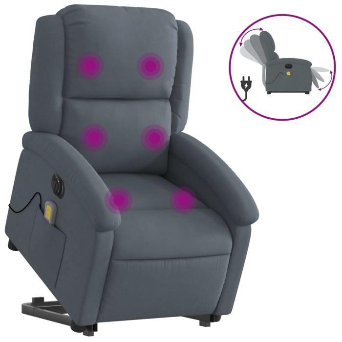 VidaXL Electric Massage Recliner, Relaxation Chair with Adjustable Backrest and Footrest, Seat of 3204334