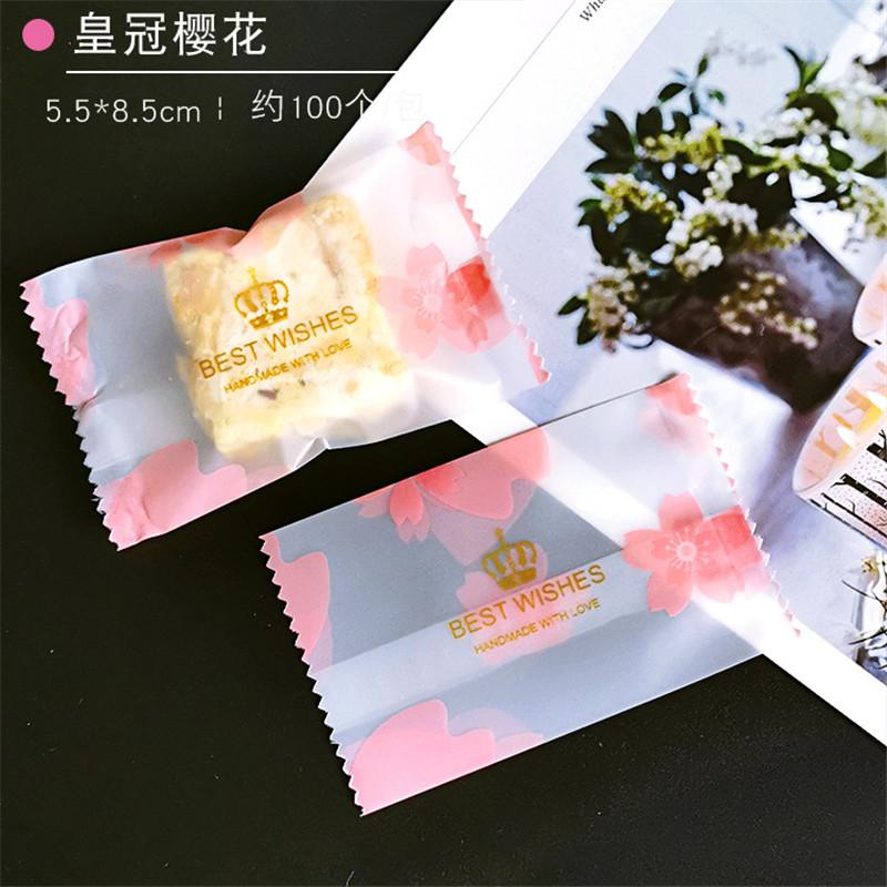 100 Stück Neue Schneeflocken-Knusperverpackung Blumentee Kekse Nougat Maschinell versiegelt Transparente Gefrostete Beutel Weihnachtsgeschenkverpackung