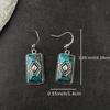Bohemian Turquoise Earrings - Vintage Ethnic Style with Synthetic Gems, Perfect for Parties and Engagements.