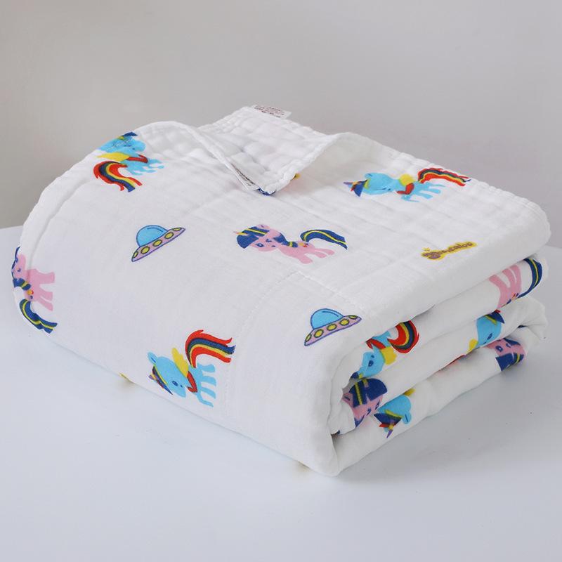 Newborn Six-Layer Cotton Gauze Bath Towel & Swaddle Blanket