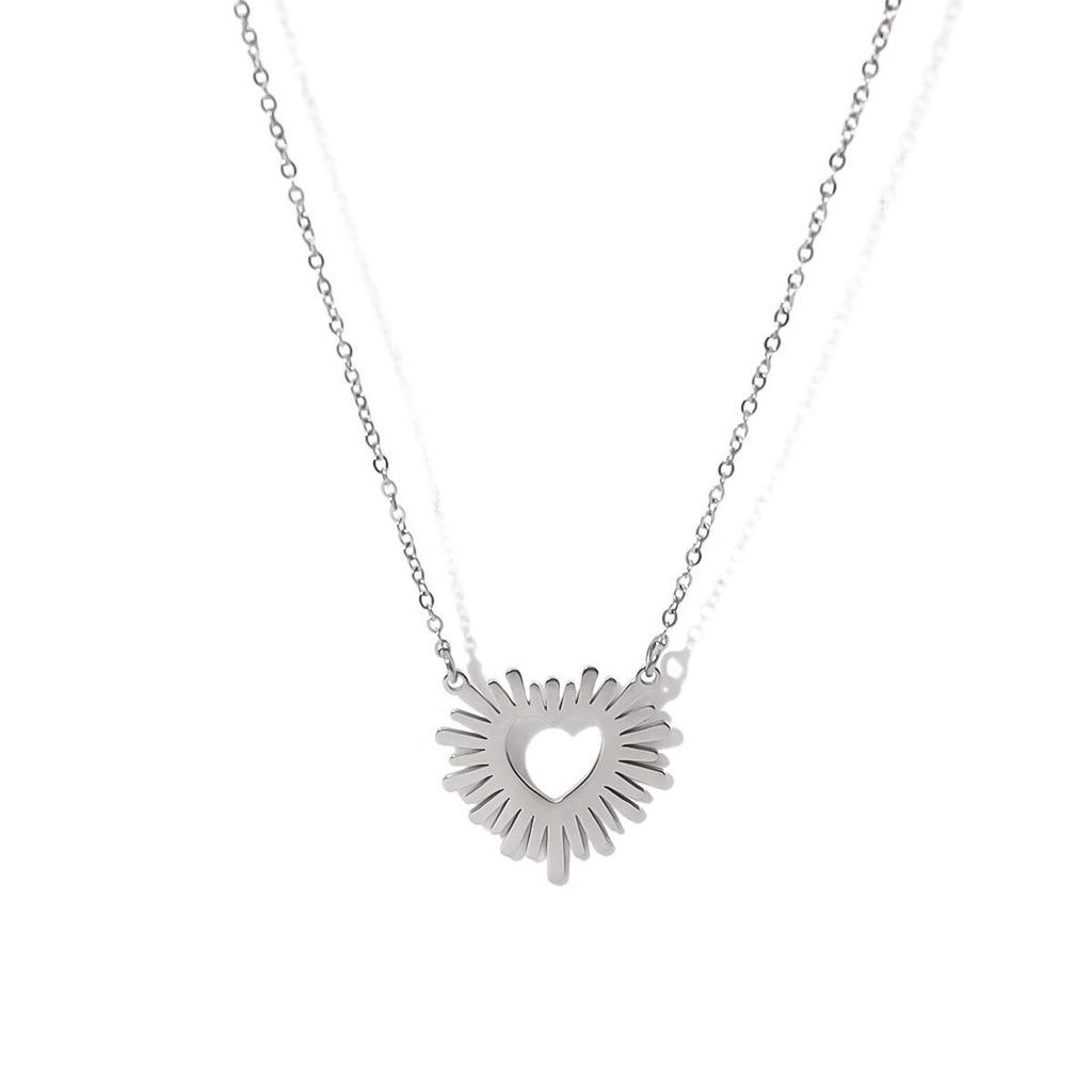 Sunflower Series 18K Gold Plated Necklace - European & American Style, Titanium Steel Clavicle Chain for Women