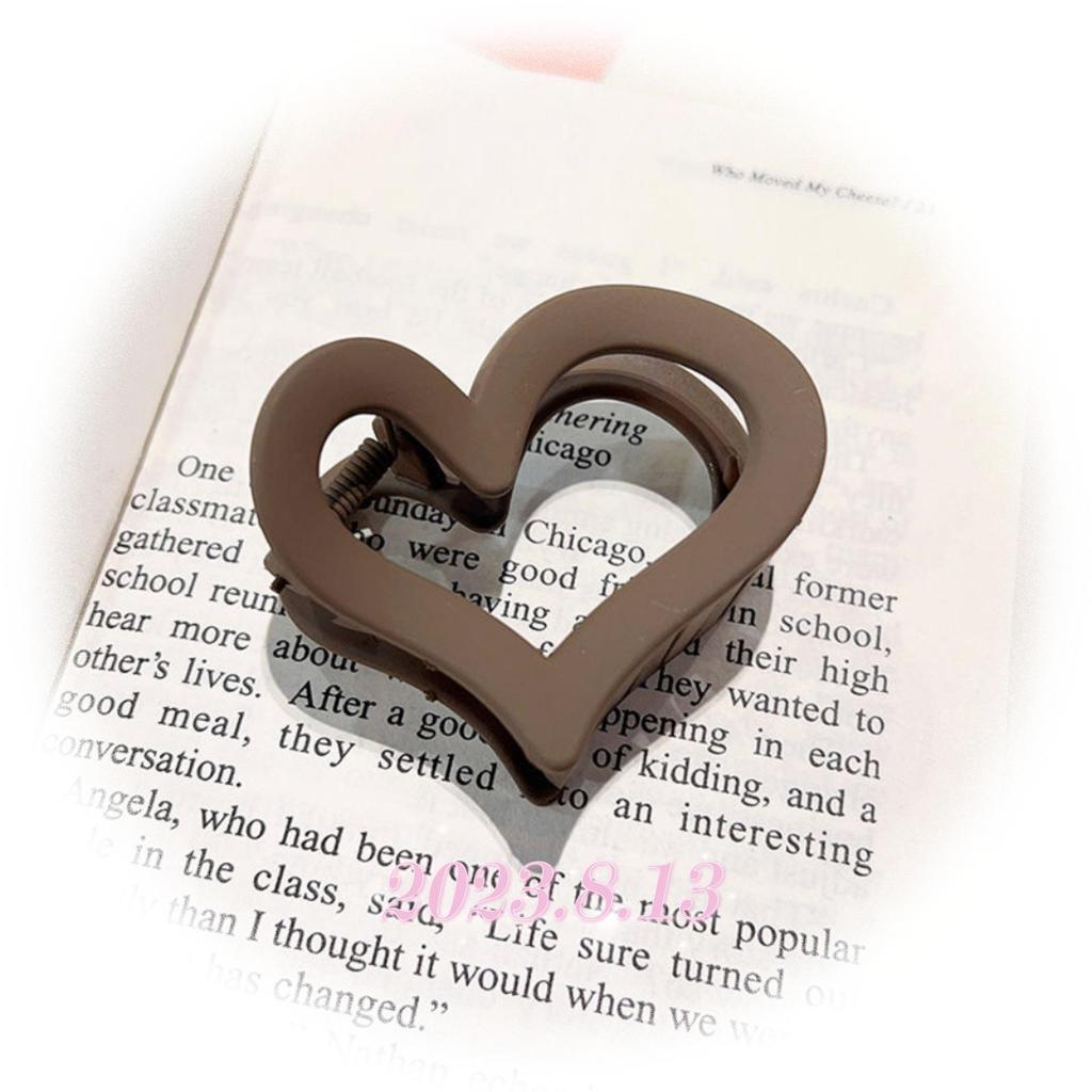 Elegant Matte Heart Claw Hair Clip for Women – Stylish Hollow Shark Clip for Updos