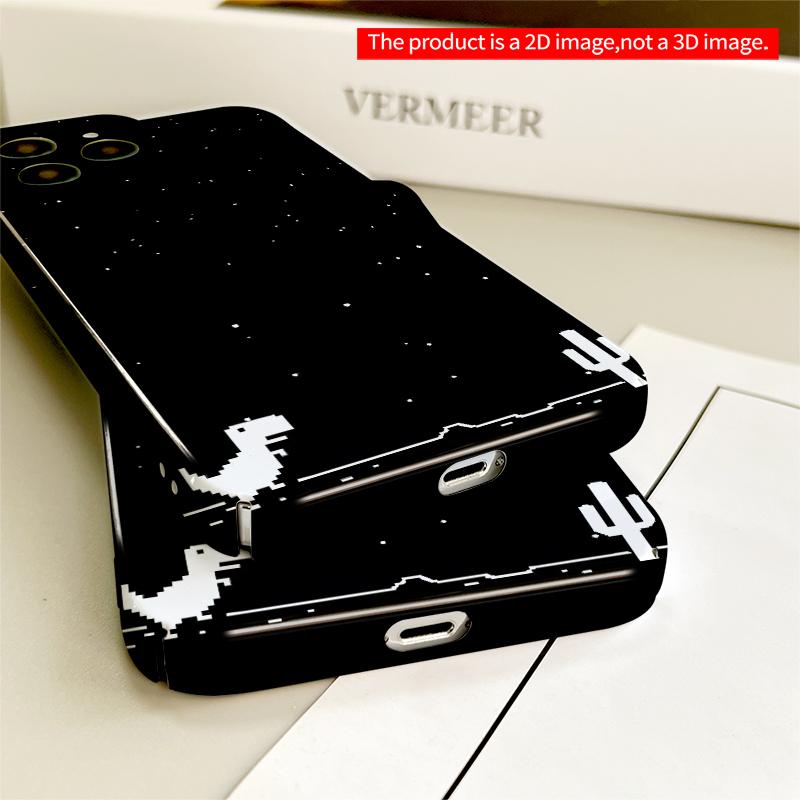 2DFlat "Pixelated Dinosaur Night Sky Case" All inclusive film hard iPhone case, compatible with iPhone 18 Pro Max 17 16 15 14 13 12 11
