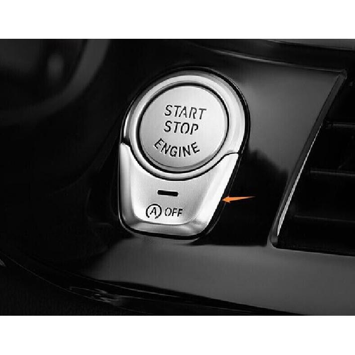For BMW 5 Series Car One-Click Startup Button 2018-22 Cover Trim Silver Aluminum