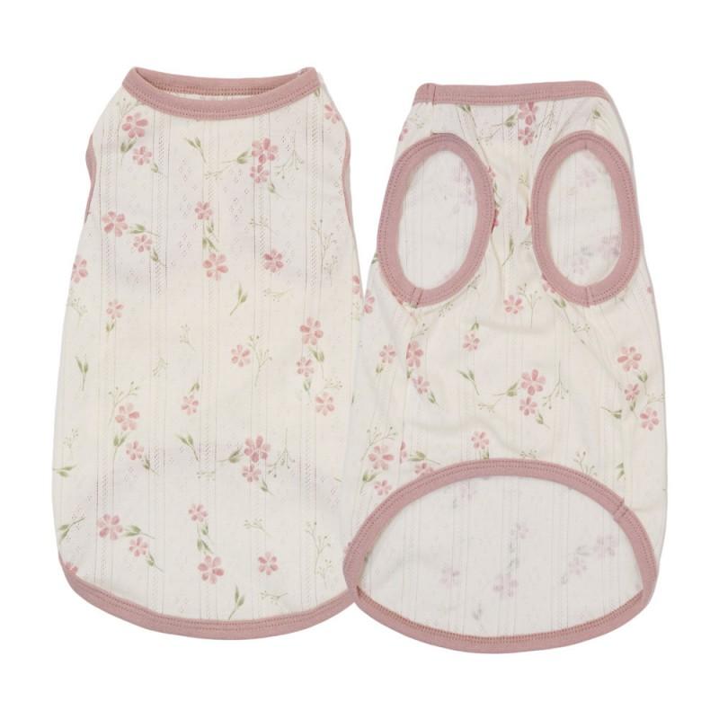 Breathable Floral Cat Vest Lightweight Cotton Pet Clothing Ragdoll British Shorthair Blue XS To 2XL