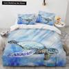 3D Octopus Duvet Cover King Queen Size Cute Cartoon Ocean Animal Bedding Set for Kids Teens Sealife 2/3pcs Polyester Quilt Cover