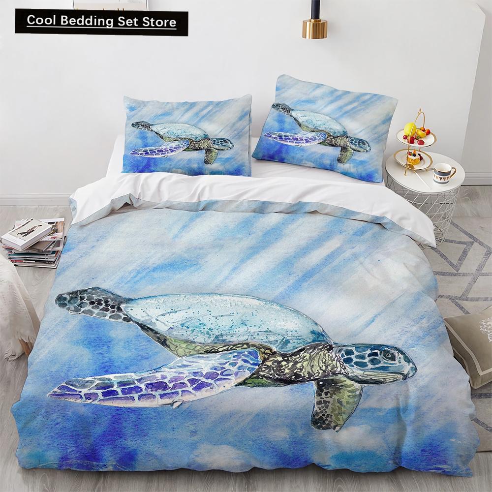 3D Octopus Duvet Cover King Queen Size Cute Cartoon Ocean Animal Bedding Set for Kids Teens Sealife 2/3pcs Polyester Quilt Cover