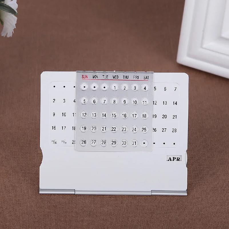 Super Perpetual Unique 100 Years Perpetual Calendar Office Supplies Desktop Calendar Aluminium Alloy Assembling Calendar
