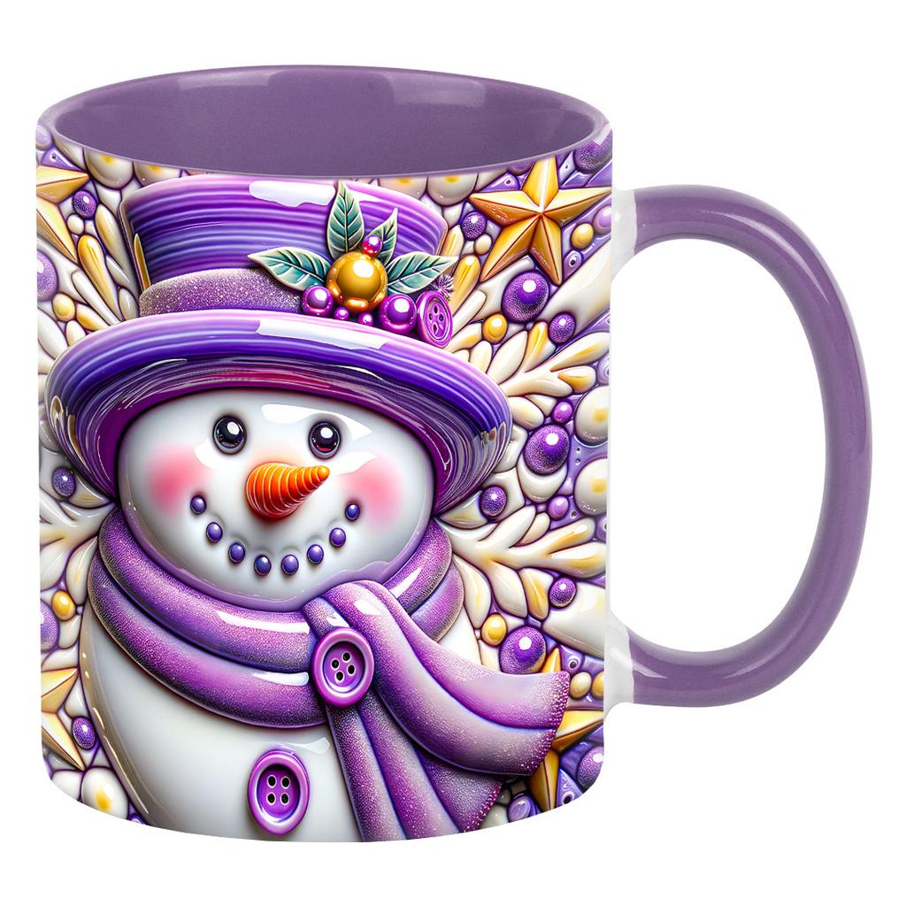 3D New Christmas Christmas Ceramic Coffee Mark Cup Colored Tea Cup Snowman