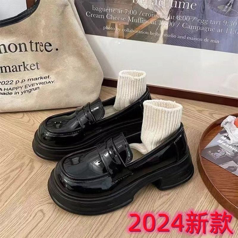 

Лоферы женские туфли новые 2025 весна и осень мягкая подошва черные jk Мэри Джейн платформа маленькие кожаные туфли 40