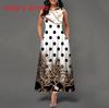 Urban Chic Printed Polyester Sleeveless Maxi Dress For Work And Casual Wear