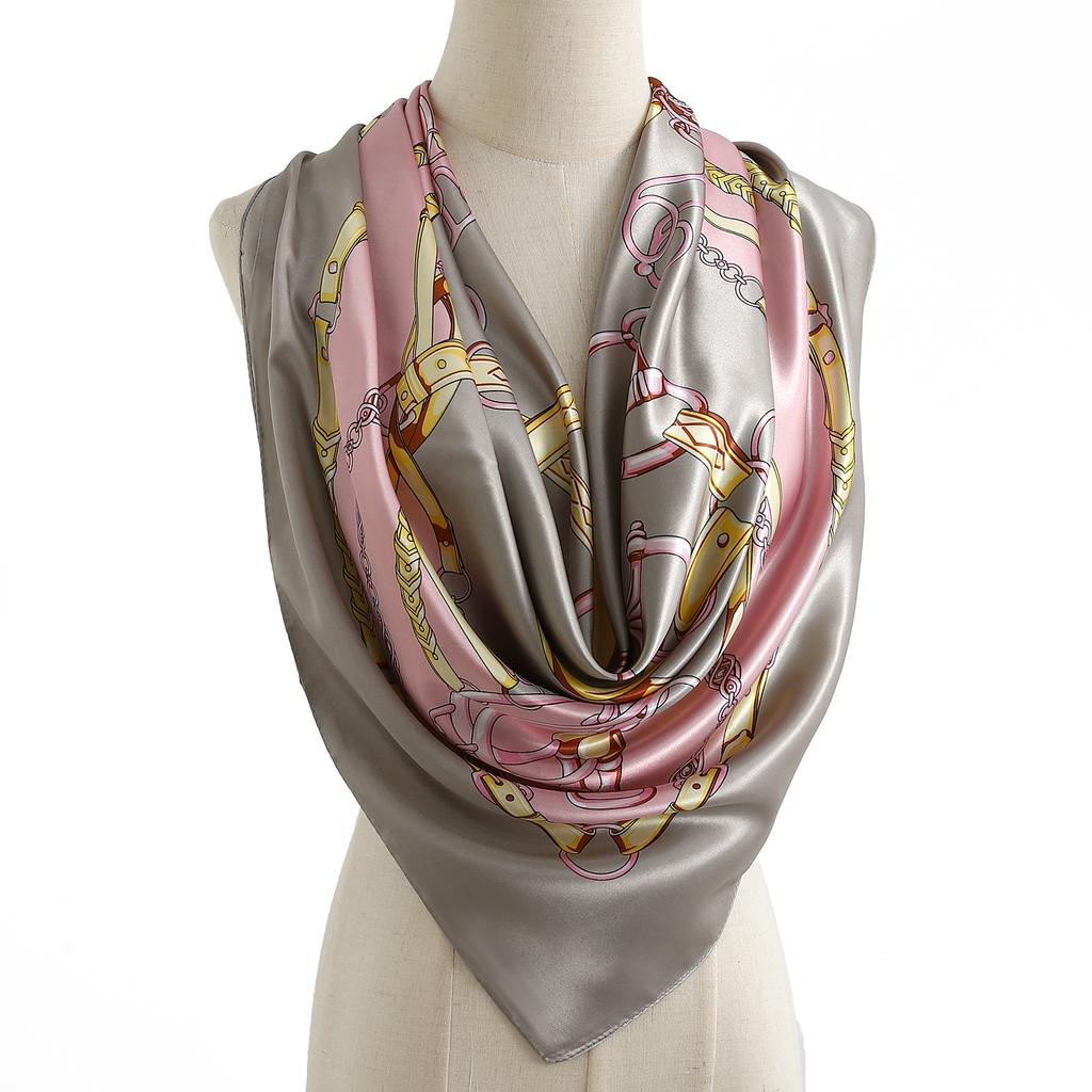 Europe America Kerchief Four Seasons Popular Silk Scarves Luxury Style Sunscreen Square Shawls New Fashion 90X90CM Headcloth