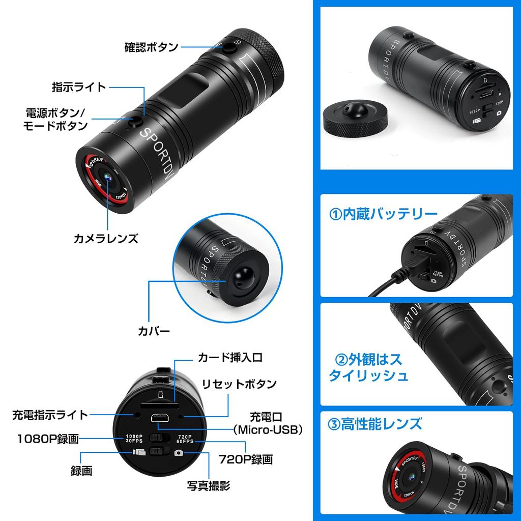 UYIKOO Motorcycle Dash Full Wide IP63 512GB Continuous Loop Compact Action Bicycle Dash Ideal for Outdoor 3 Mounts Cam, 1080P, 120-Degree Angle,